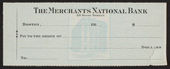 1870-1 Check New York THE MECHANTS NATIONAL BANK 