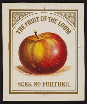 Trade card for The Fruit of the Loom, New Eng. Lith. Co., 109 Summer  Street, Boston, Mass., undated | Historic New England