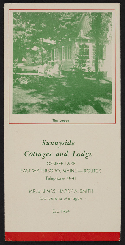 Brochure For Sunnyside Cottages And Lodge Ossipee Lake Route 5