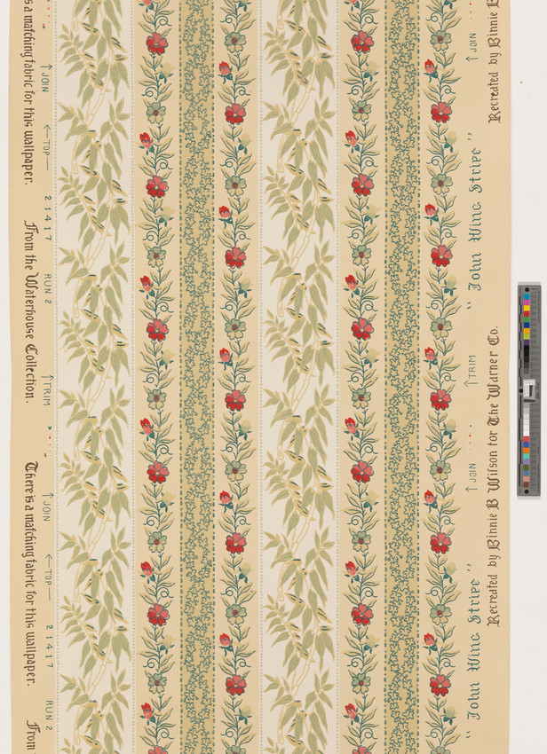 $4 échantillon Historic Waterhouse reproduction papier peint Victorien Fleurs & Fruits