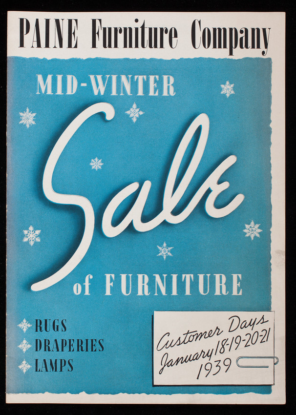 Paine Furniture Company Mid Winter Sale Of Furniture Rugs