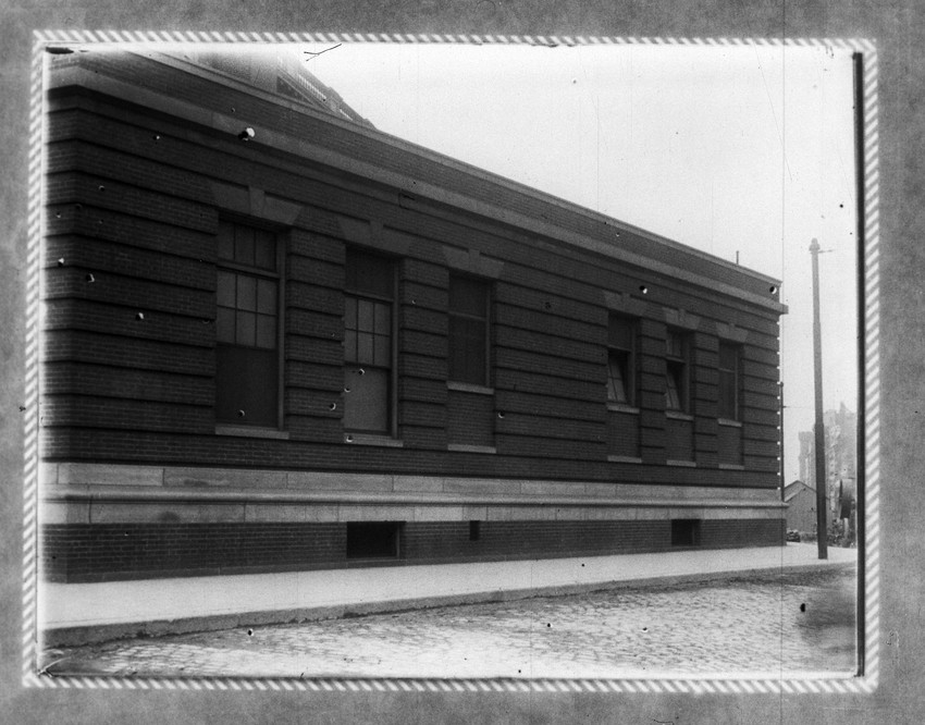 Side view of Boston City Hospital Relief Station | Historic New England